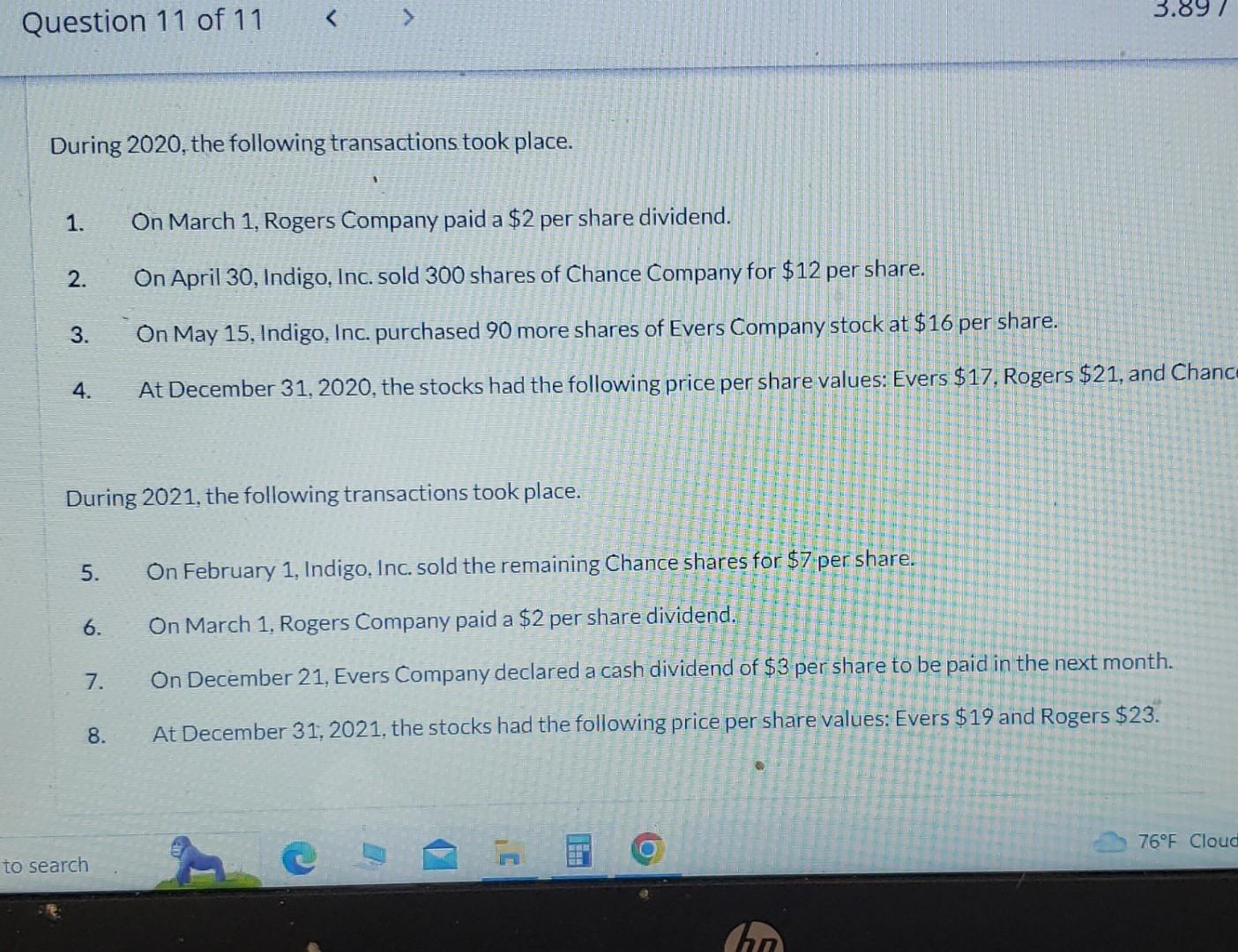part b 11 of 11 3.89/10 Fair Value Adjustment Unrealized Holding Gain
