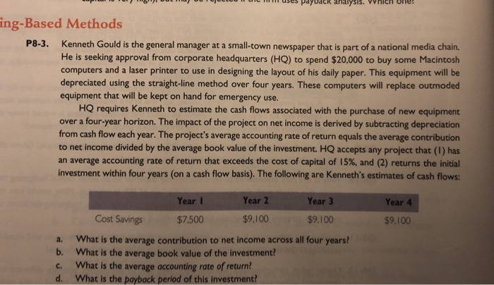  uses payUal dildly SIS. WICI UNC. ing-Based Methods P8-3. Kenneth Gould