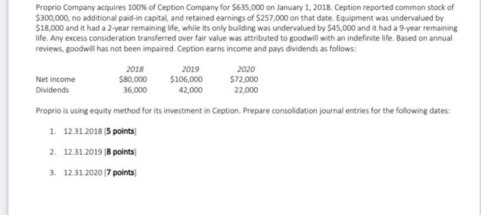  looking to get the answer like this example problem: Proprio company
