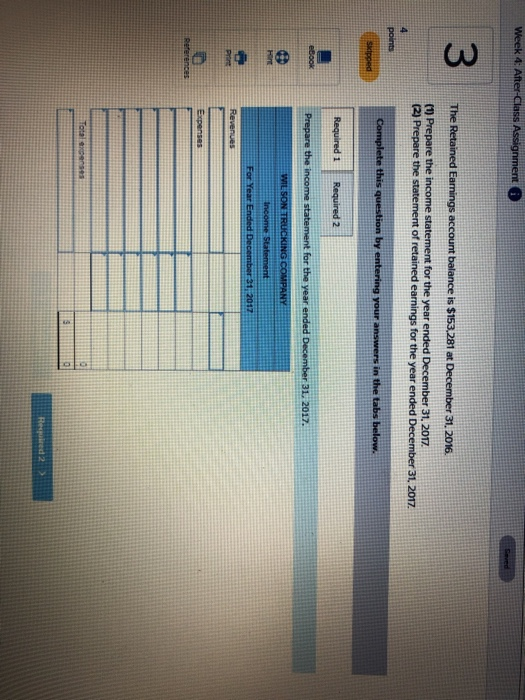 Exercise 3-7 Preparing financial statements LO P3 The following is the adjusted