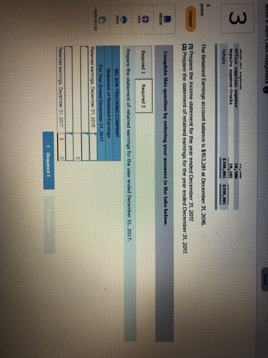 trial balance of Wilson Trucking Company. Debit 9,2ee 16, See $ 35,