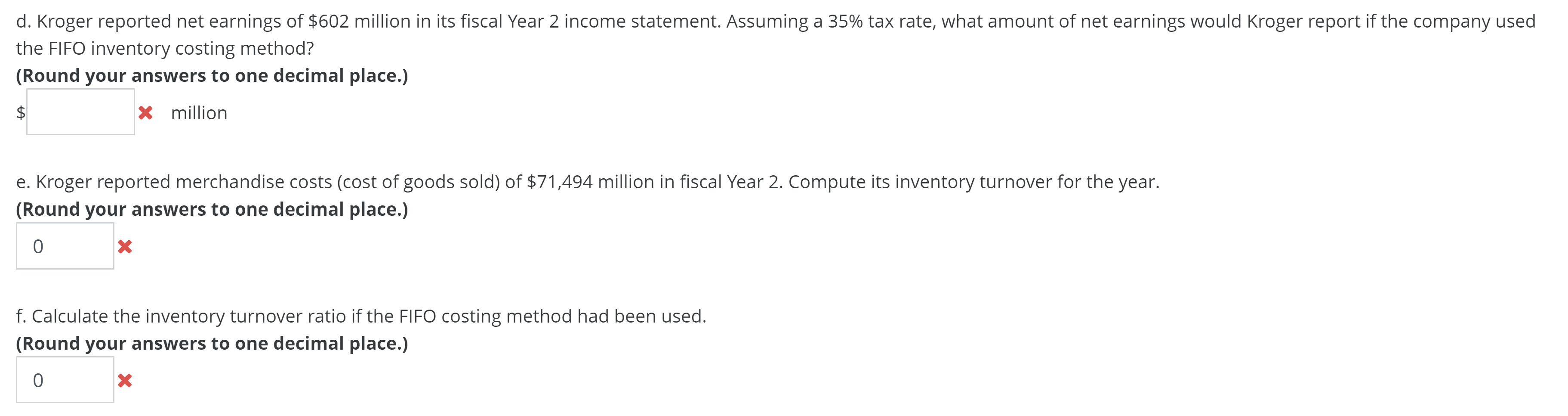 of the Year 2 and Year 1 fiscal year end balance sheets