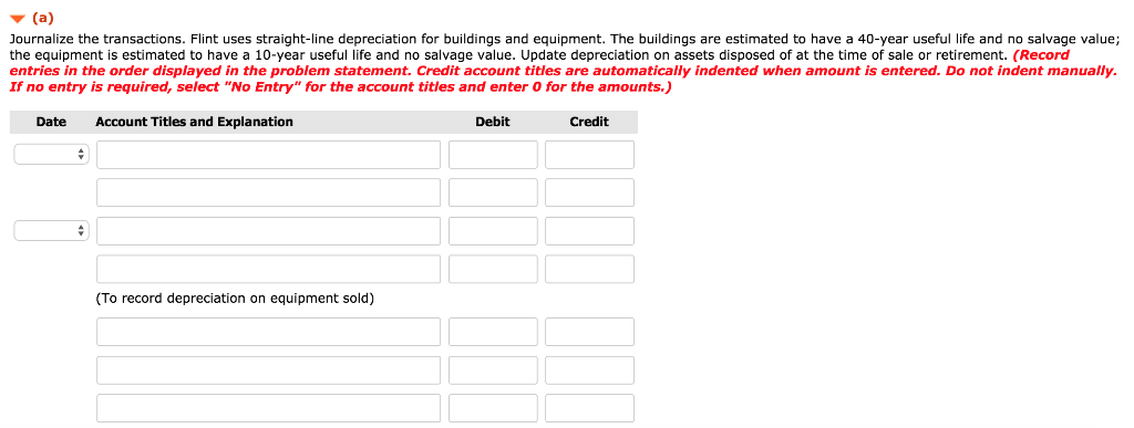 be completed Problem 9-2A (Part Level Submission) At December 31, 2017, Flint