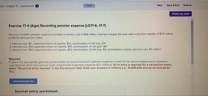  ode: Chapter 17 - Homework Coved Help Save & Ext Submit