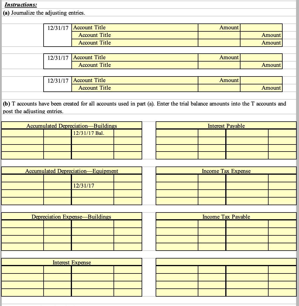 - - - - P5-6A, Journalize, post, and prepare adjusted trial balance