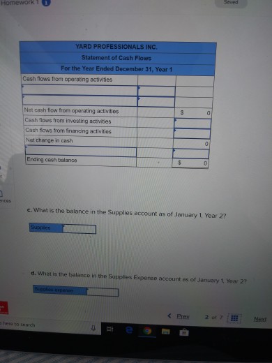 A physical count on December 31, Year 1, found that there was