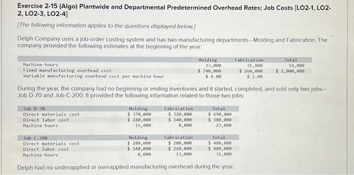 I need help with this question please. thank you!! Exercise 2-15 (Algo)