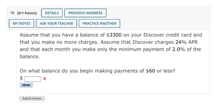  12. [0/1 Points] DETAILS PREVIOUS ANSWERS MY NOTES ASK YOUR TEACHER