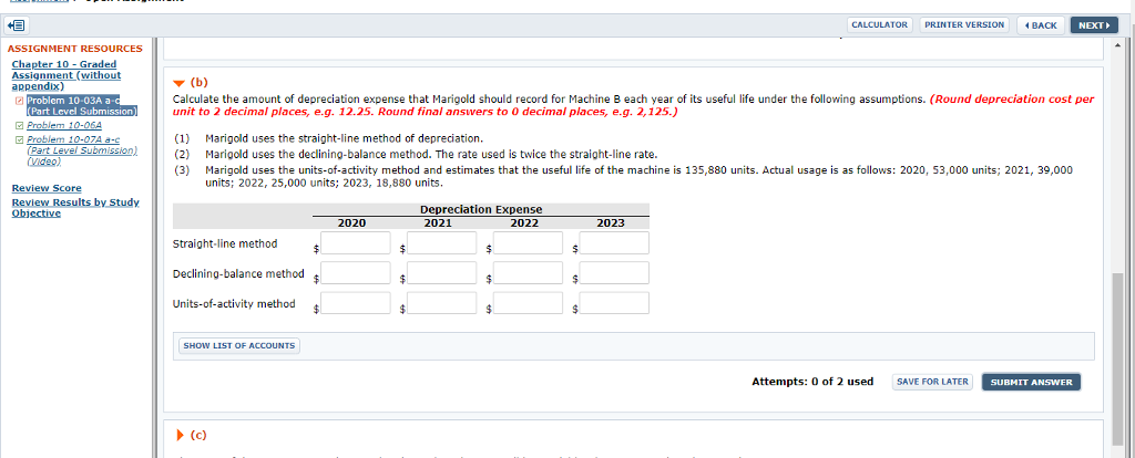 Level Submission) On January 1, 2020, Marigold Company purchased the following two