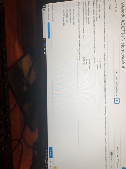 show working how we got that answer mework: ACCT311- Homework 4 HW
