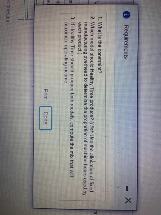  i Requirements IS 1. What is the constraint? 2. Which model