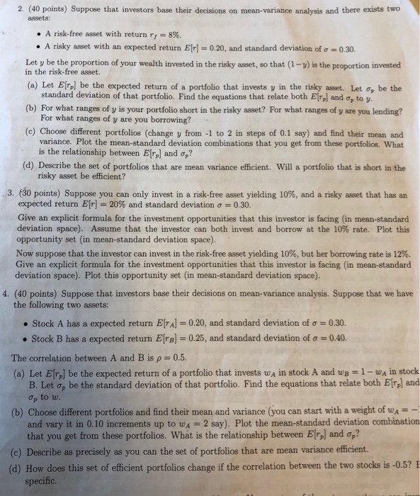 of any of the three assets (stock A, stock B and the