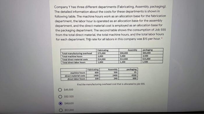 direct labor hours Fabricating $75,000 3,000 $14,000 Assembly $90,000 5,000 $12,000 1,200