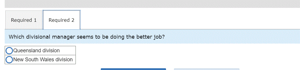 Australia are given below: Division New South Wales Queensland $ 1,624,000 $