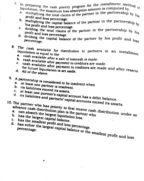  dation. the e cash priority program for the installment meth e