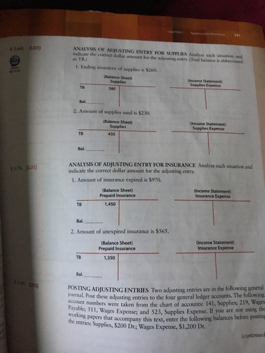 Need help with 5.6 A please. E 56A Lo1) indicate the