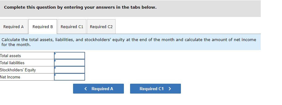 at the end of the month. Complete this question by entering your