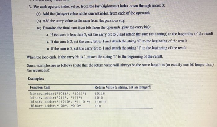 result to the empty string 2. Set the carry value to 0