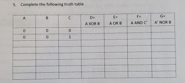 please explain and show work for my understanding. 5. Complete the