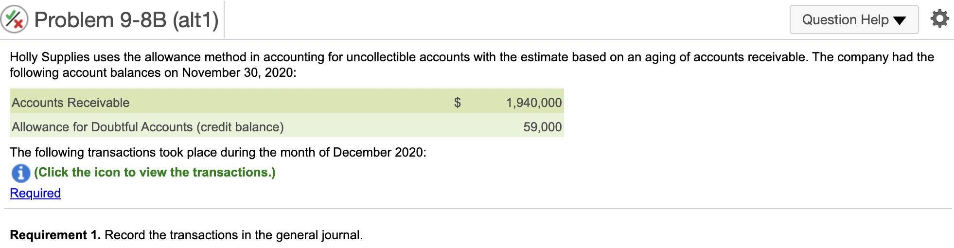 Requirement 2. What would be the adjusting entry required on December 31