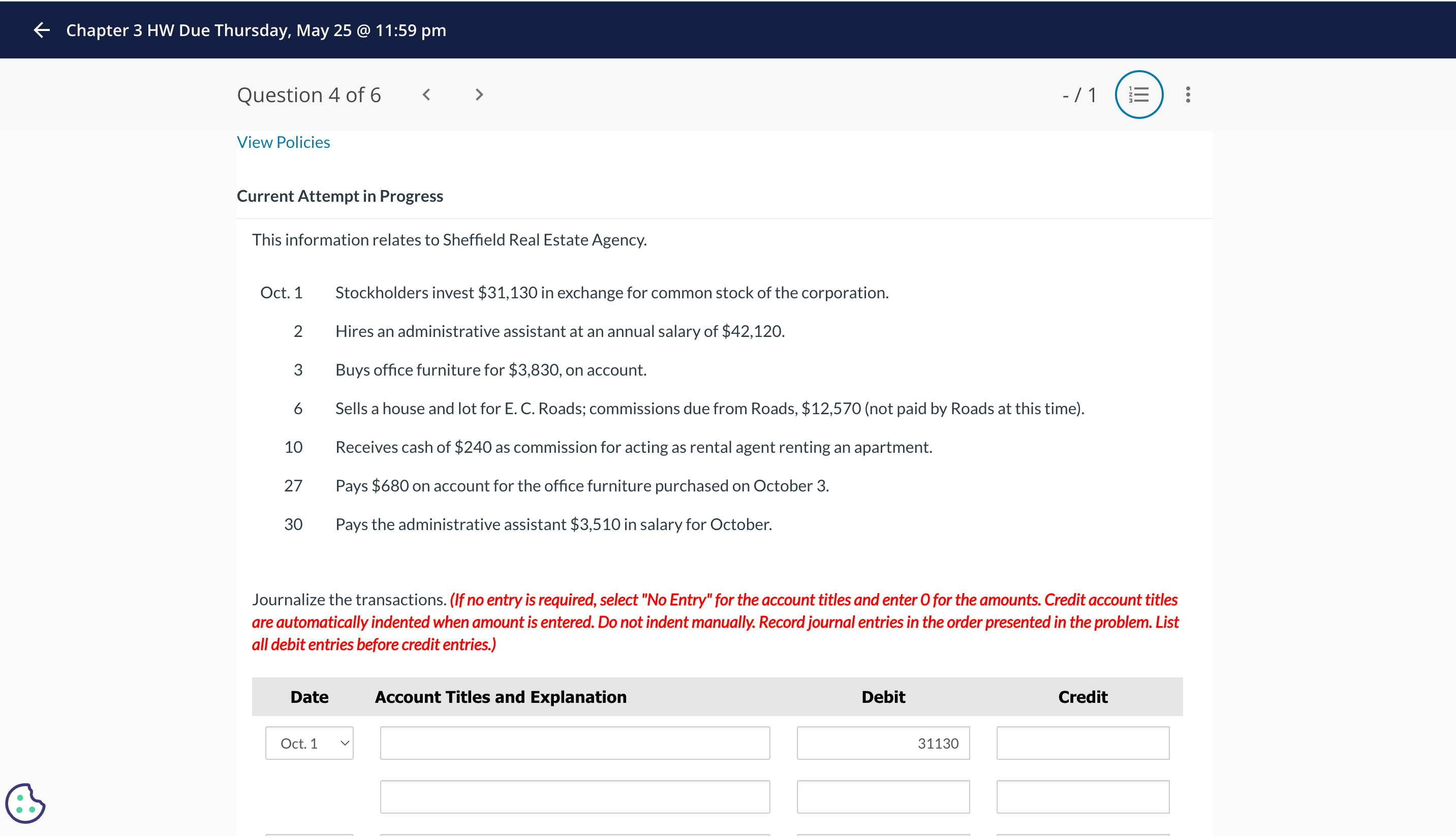  Current Attempt in Progress This information relates to Sheffield Real Estate