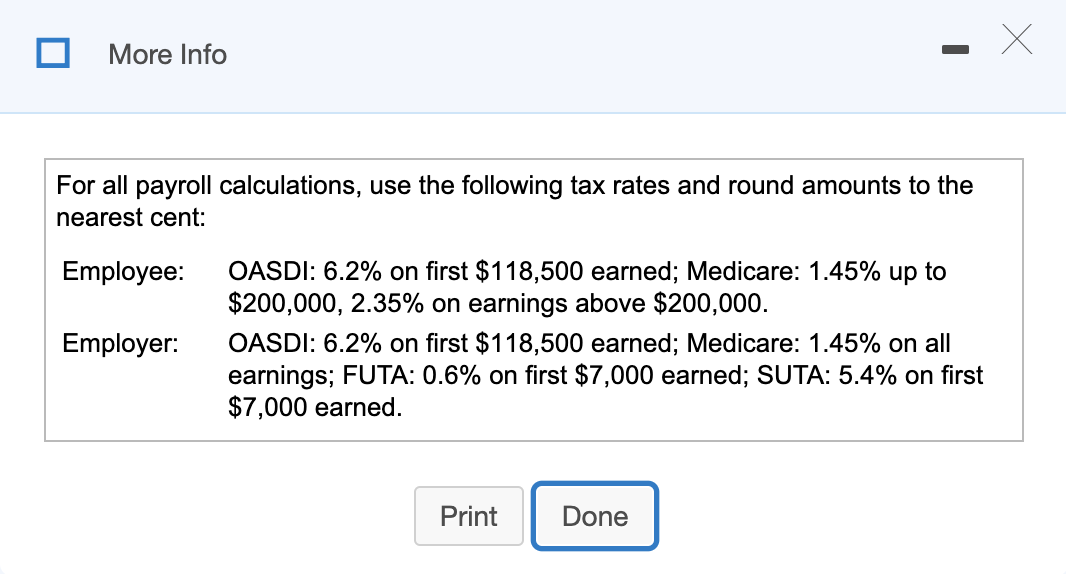 week. Assume earnings to date are $14,000 2. Journalize Frosty World's wages