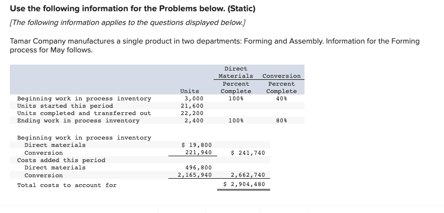 Problem 16-3A (Static) Weighted average: Production cost report LO P2, P4 Use