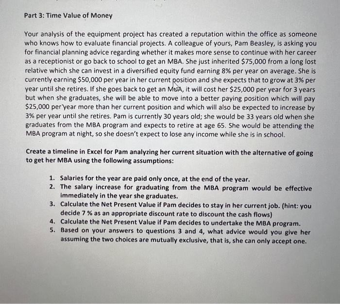 Please post excel formulas for both receptionist and MBA.! Your analysis of