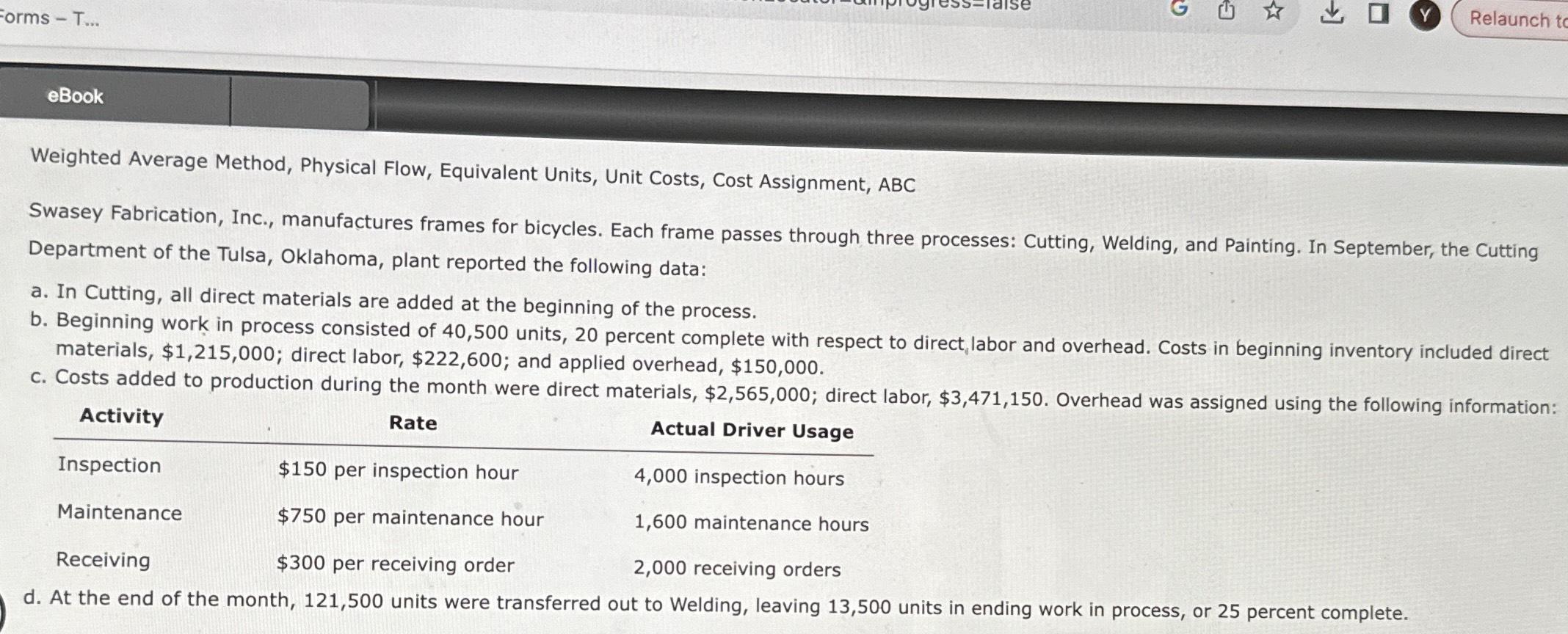 Forms -T.... eBook Weighted Average Method, Physical Flow, Equivalent Units, Unit