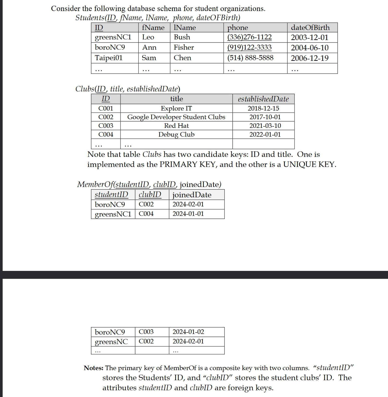  ****Please write an sql script with the table provide*** Objectives: Write