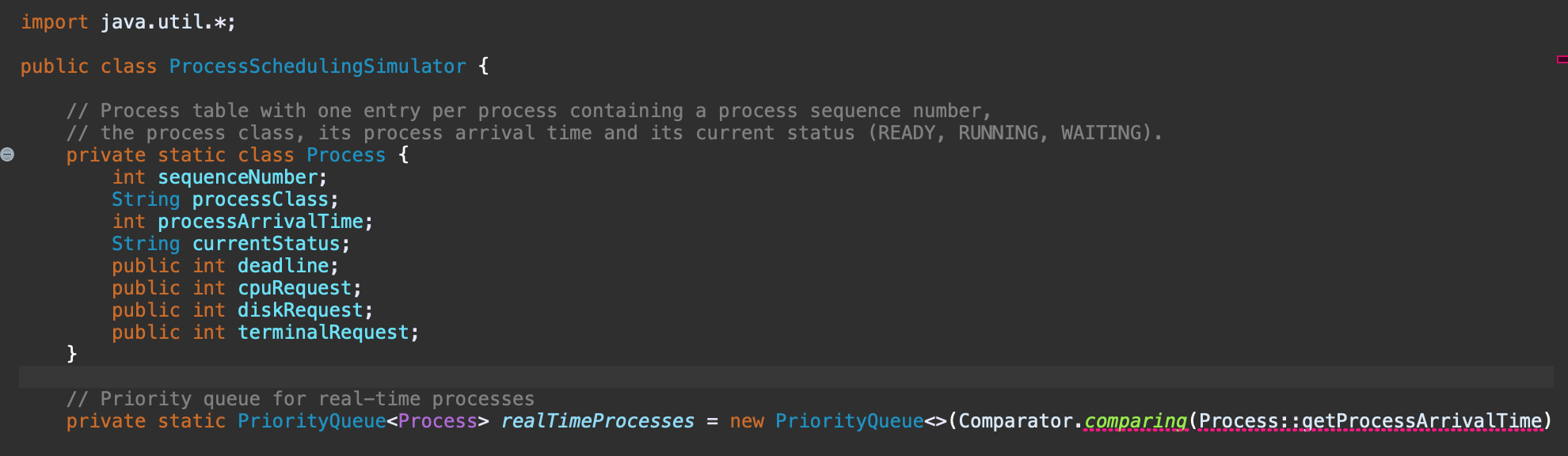 JAVA - please help with the error regarding the bold line below.