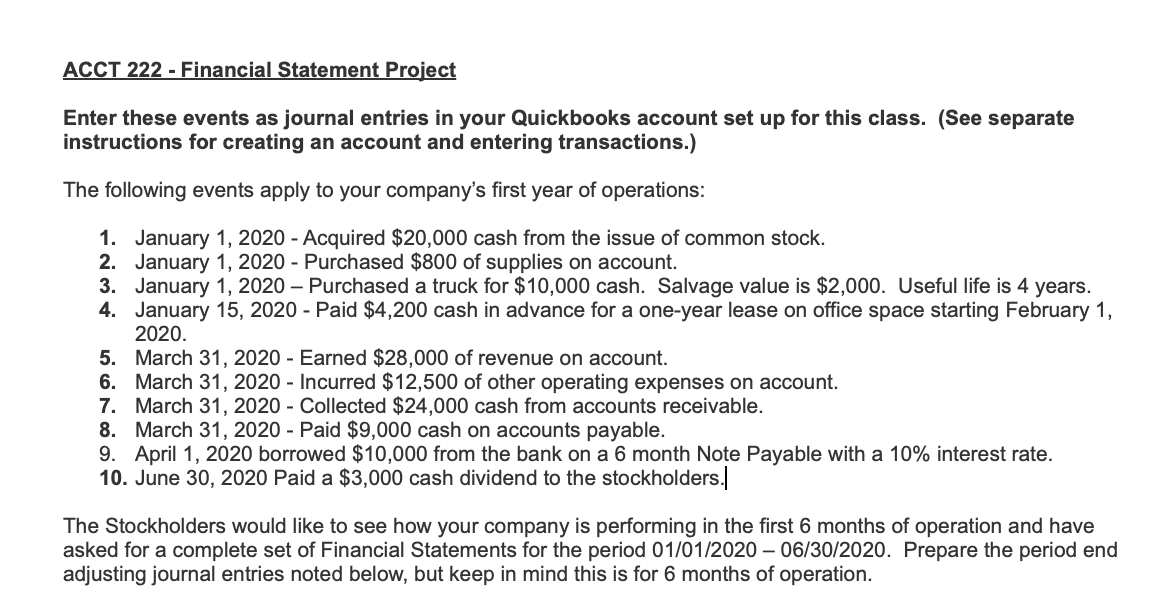 This is for a project through Quickbooks, and I'm not sure I