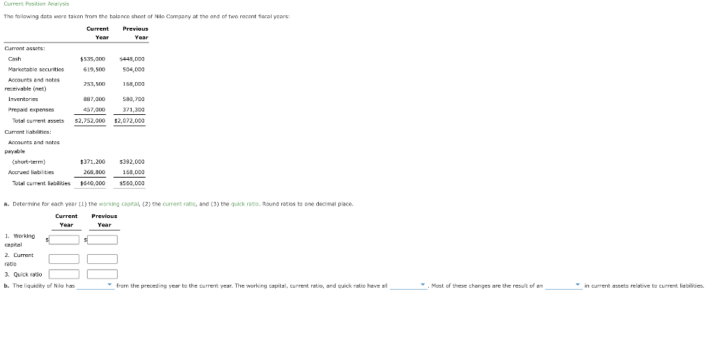  B is Earnings per share on common stock Current Position Analysis