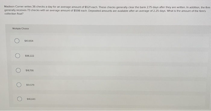  Madison Corner writes 36 checks a day for an average amount