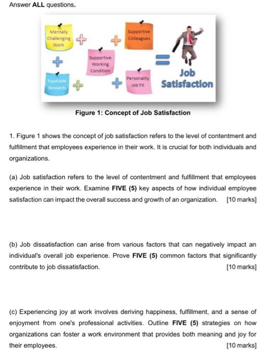  Answer ALL questions. Mentally Challenging Work Equitable Rewards Supportive Working Condition