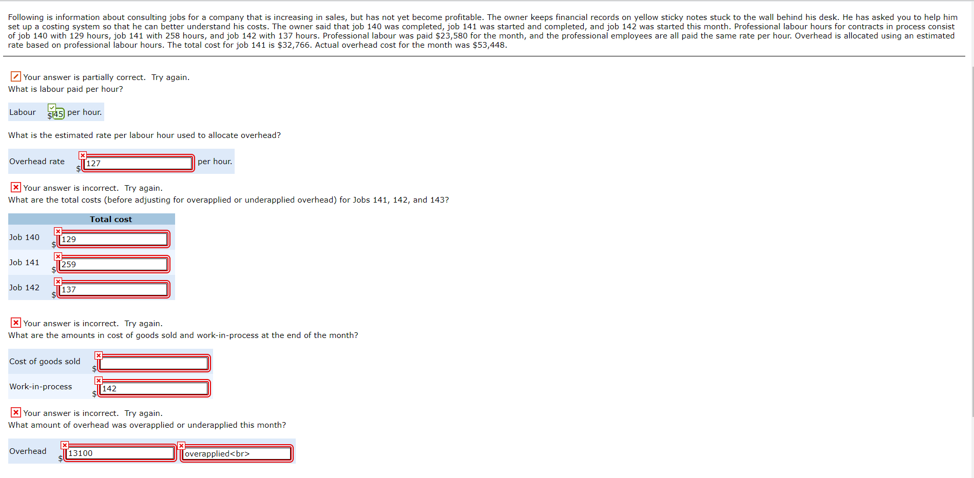 Please help me with this question, this was all the information I