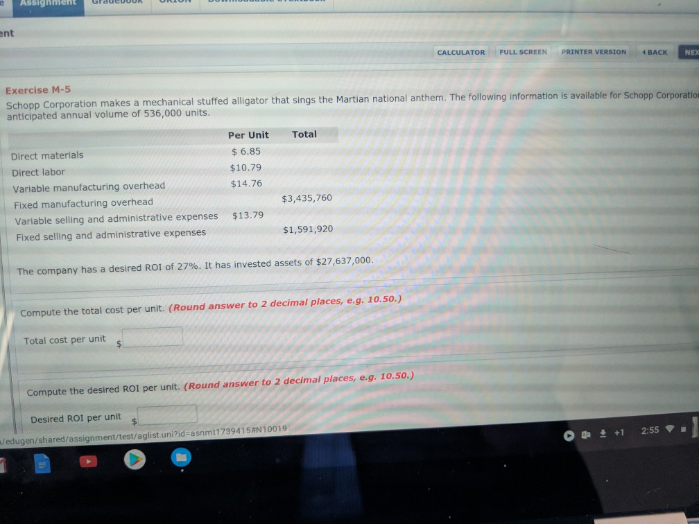 Assighment ent CALCULATOR FULL SCREEN PRINTER VERSION 4 BACK NEX Exercise