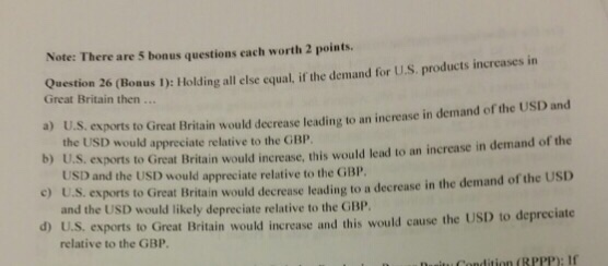  Note: There are 5 bonus questions each worth 2 points. Question