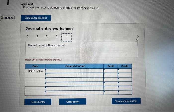 trial balance for the year ended March 31, 2023 . The following