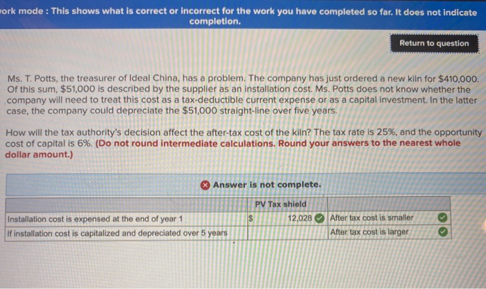  ork mode : This shows what is correct or incorrect for