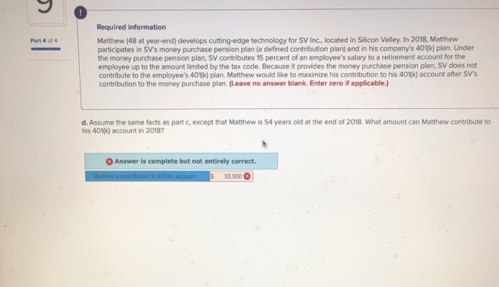  Required information Matthew (48 at year-end) develops cutting-edge technology for SV