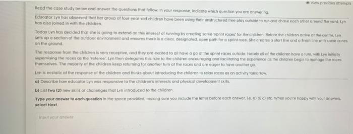 Q17need help please View previous Read the case study below and answer