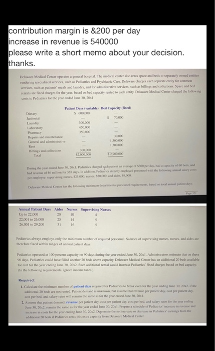  can you pls write a short memo explaining the answer below.