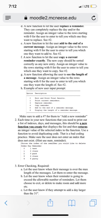 the user enters 0 instead of a valid day, the program will