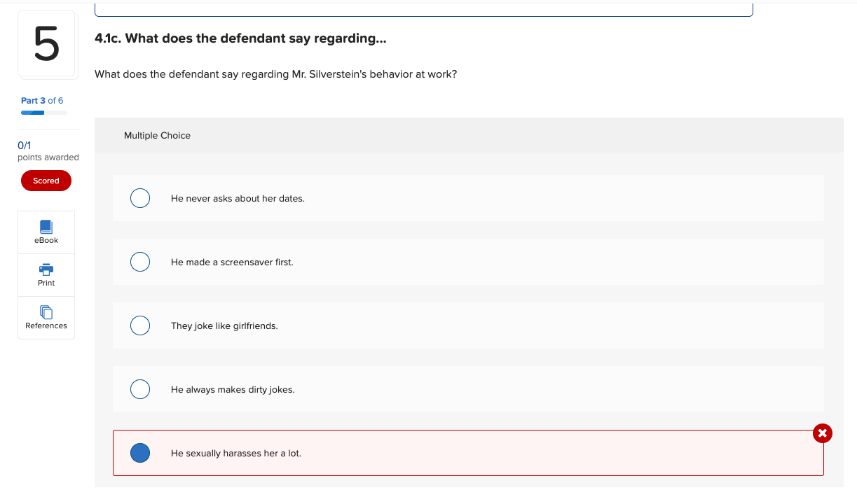  5 4.1c. What does the defendant say regarding... What does the