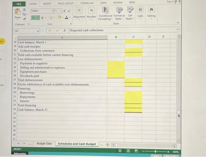suppliers. Use the information included in the Excel Simulation and the Excel