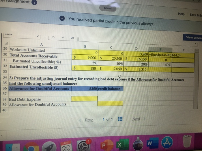 Company has provided its year ended accounts receivables that were uncollected. The