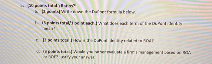  5. (10 points total.) Ratios?! a. (2 points) Write down the