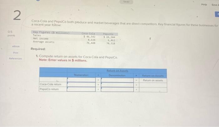  2 0.5 points eBook Print References Key Figures ($ millions) Sales