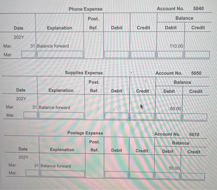 Ref. & Debit & Credit & Debit & Credit \\ \hline 202Y